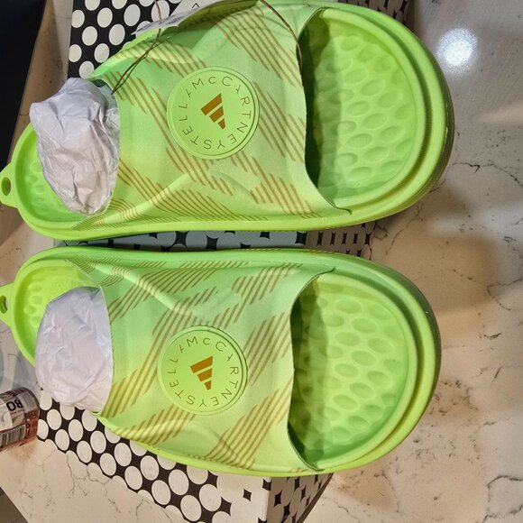 Women's Adidas x Stella McCartney Slide 'Lime Green' IG3573 SIZE 9 MULE NEW - Picture 5 of 10